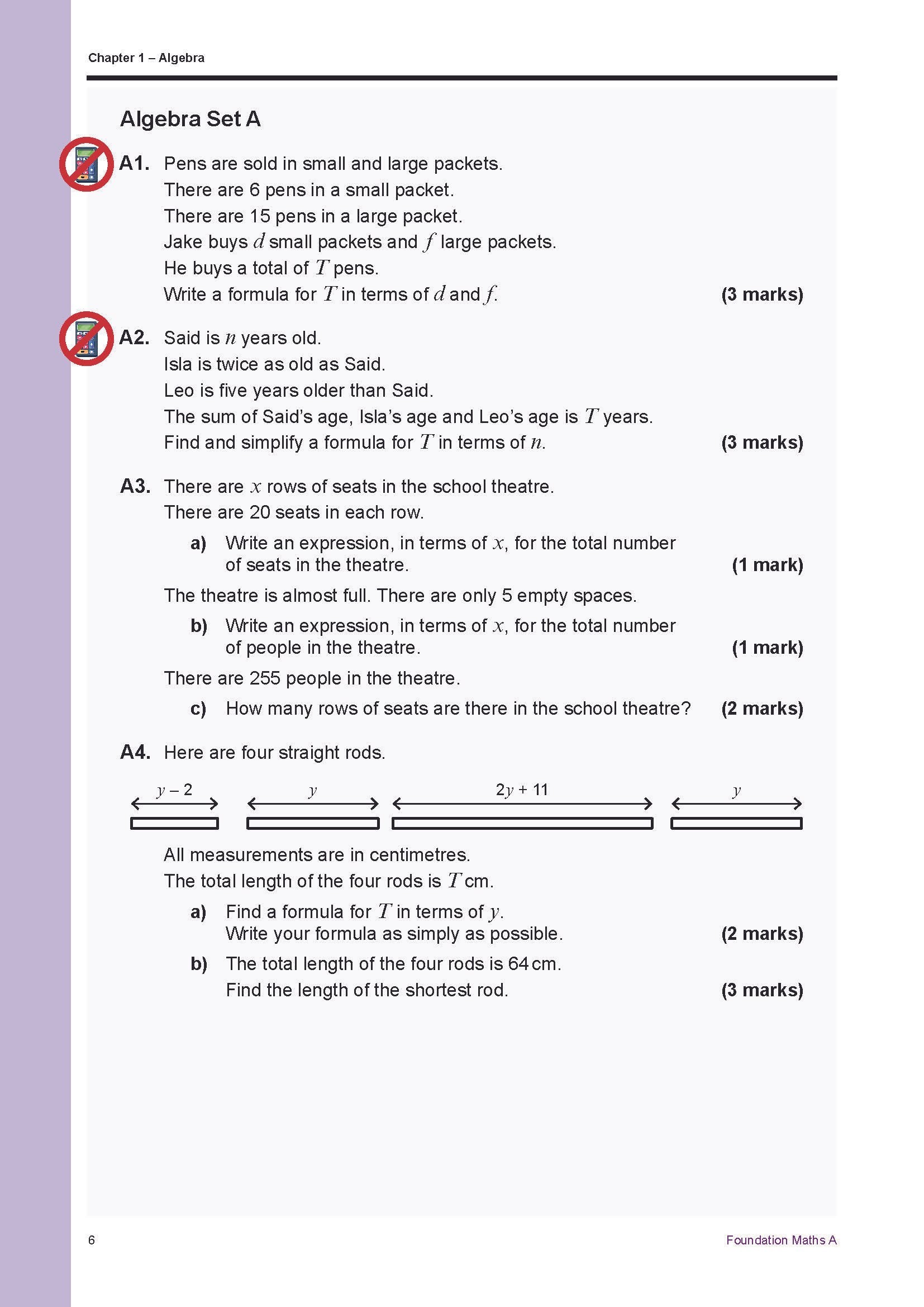 Foundation Maths A