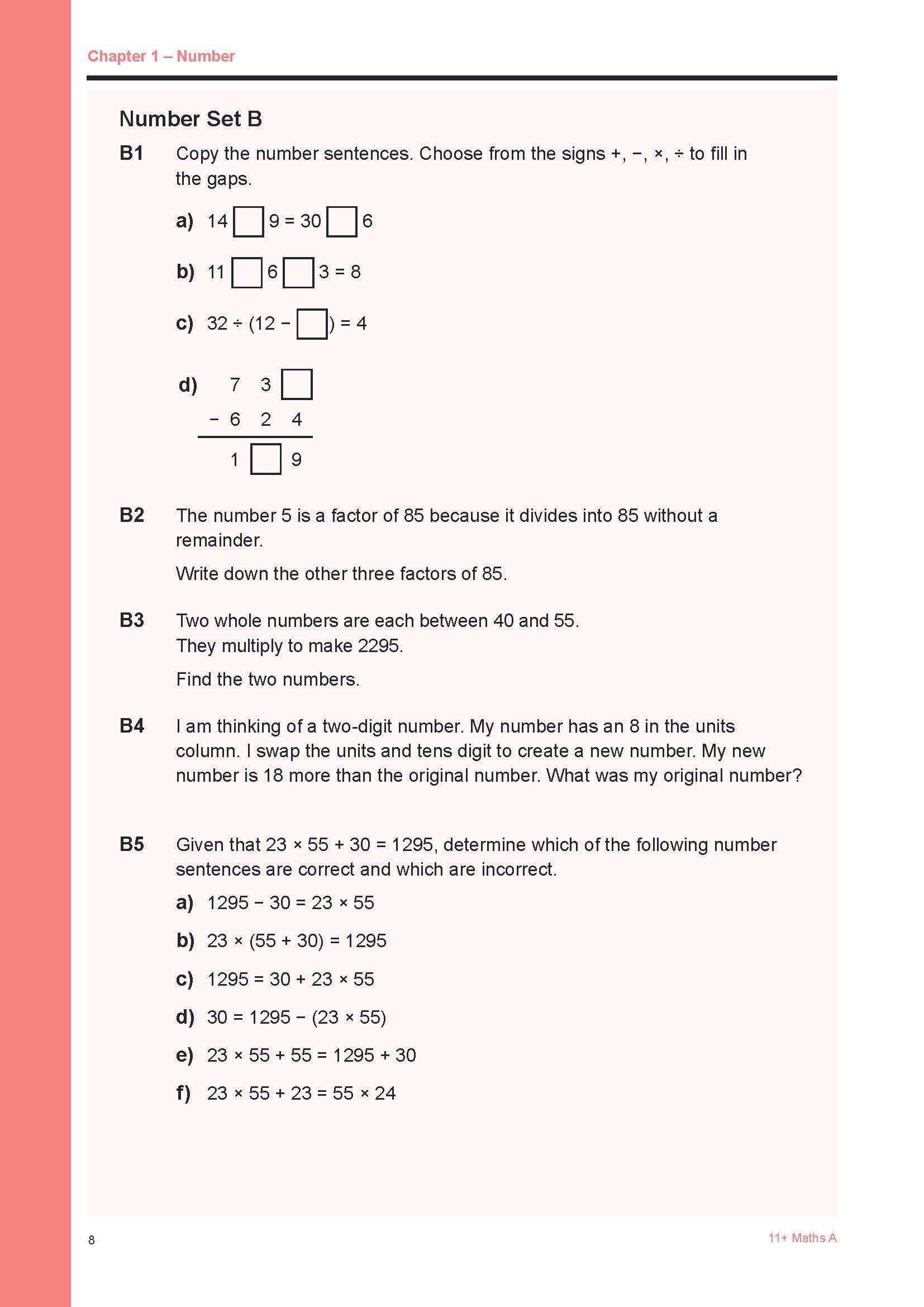 11+ Maths A
